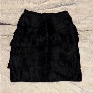 Adrianna Papell Elegant Black Tiered Skirt
